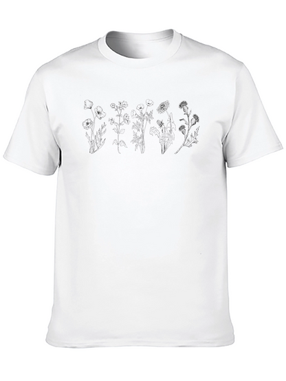 Floral Graphic Tee - Black Cotton Comfort