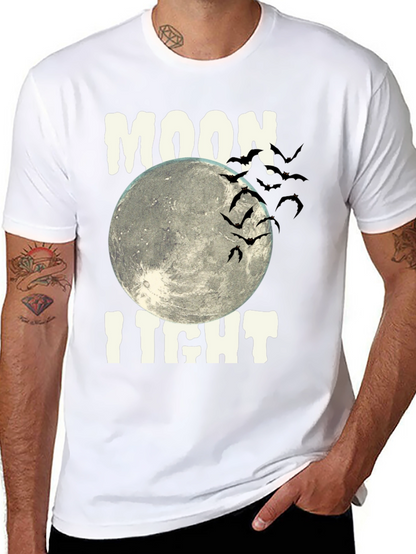 Moonlight Halloween Bats Graphic Tee