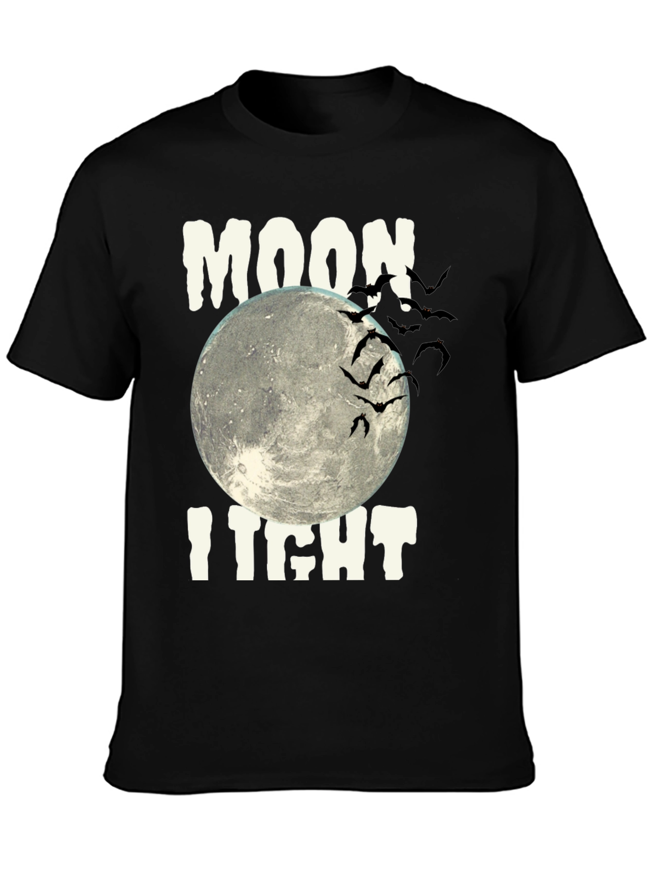 Moonlight Halloween Bats Graphic Tee