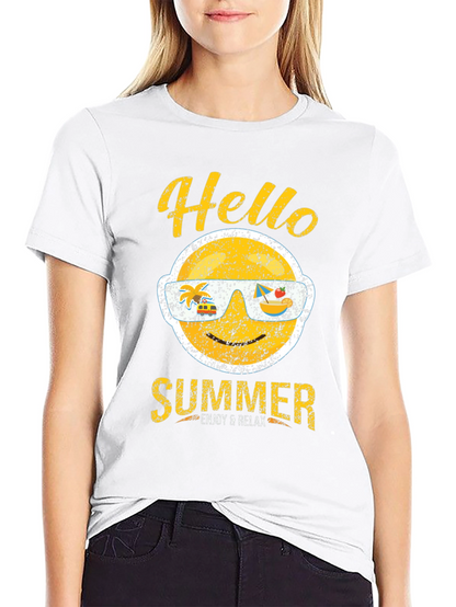 Hello Summer Graphic T-Shirt - Enjoy & Relax