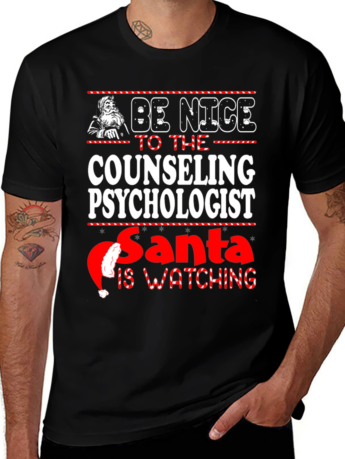 Be Nice to the Counseling Psychologist Santa T-Shirt