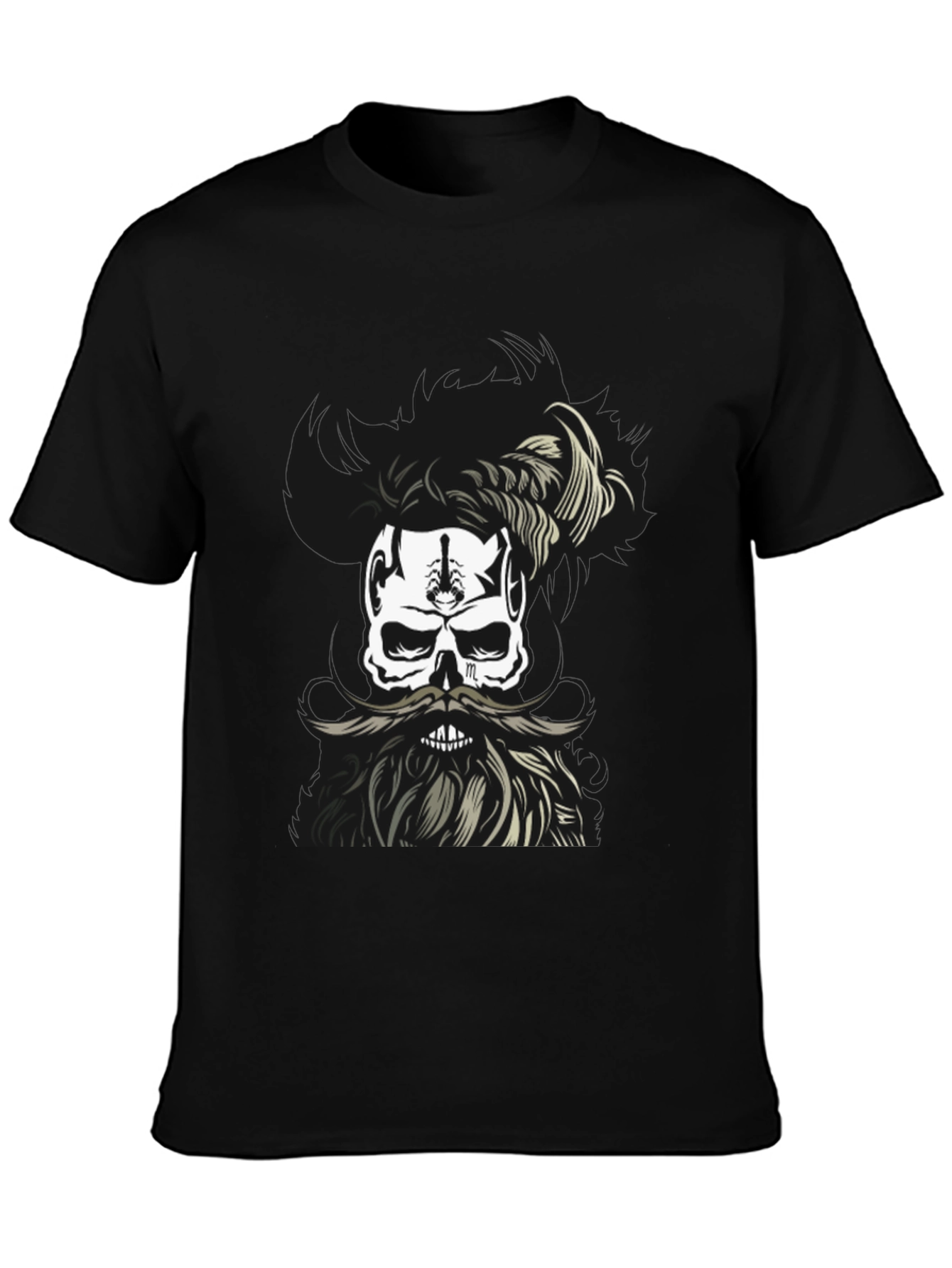 Skull with Beard Graphic T-Shirt - Unique Design