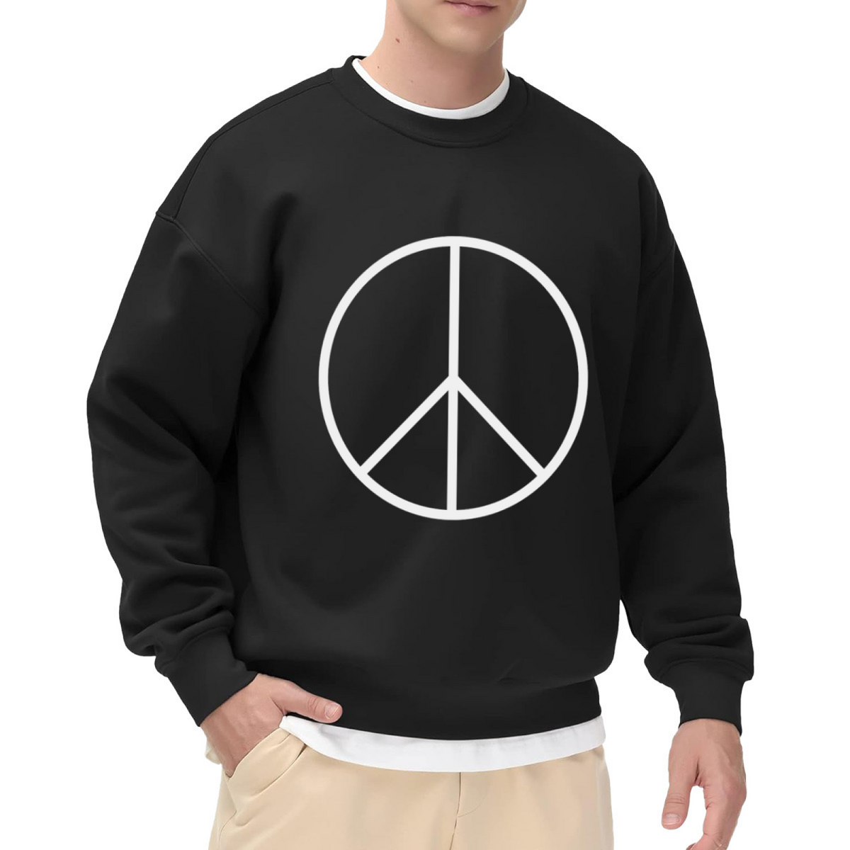 Classic Peace Symbol Anti?War Peace?Lover Crewneck Sweatshirt
