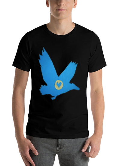 Blue Bird Graphic Black T-Shirt - Casual Comfort