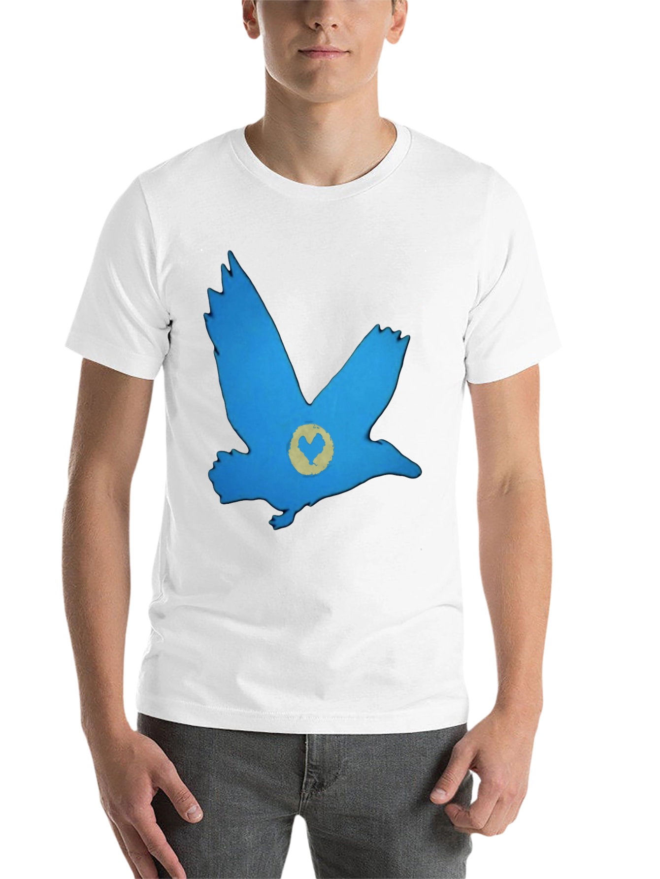 Blue Bird Graphic Black T-Shirt - Casual Comfort