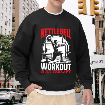 Kettlebell Workout Is My Therapy Gym Fitness Crewneck