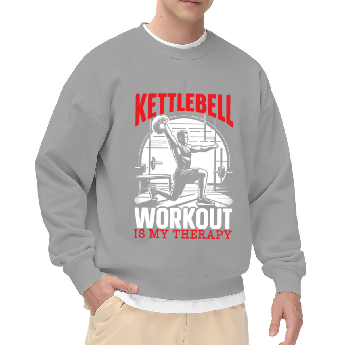 Kettlebell Workout Is My Therapy Gym Fitness Crewneck