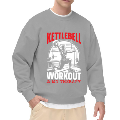 Kettlebell Workout Is My Therapy Gym Fitness Crewneck