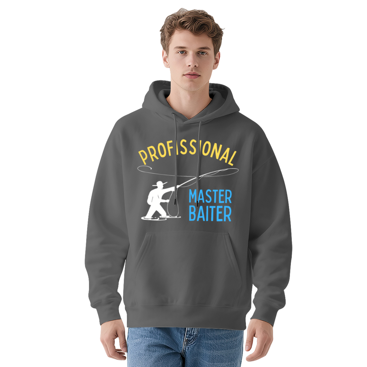 Graphic Pullover Hoodie: Professional Masterbaiter Text, Casual Wear