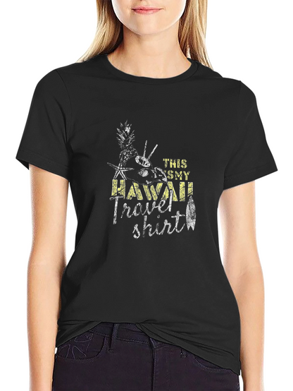 Hawaii Travel T-Shirt - Black Cotton Tee