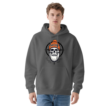 Nautical Bearded Skull Compass Retro Art Hoodie