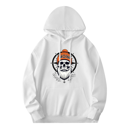 Nautical Bearded Skull Compass Retro Art Hoodie