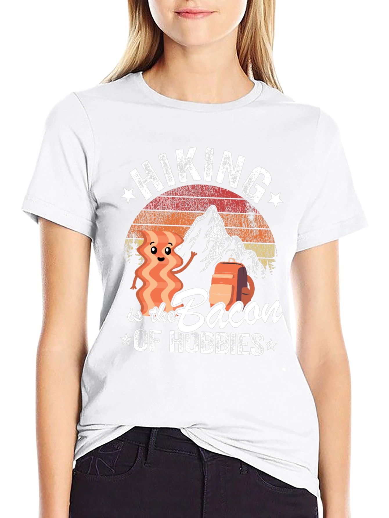 Hiking is the Bacon of Hobbies Graphic T-Shirt