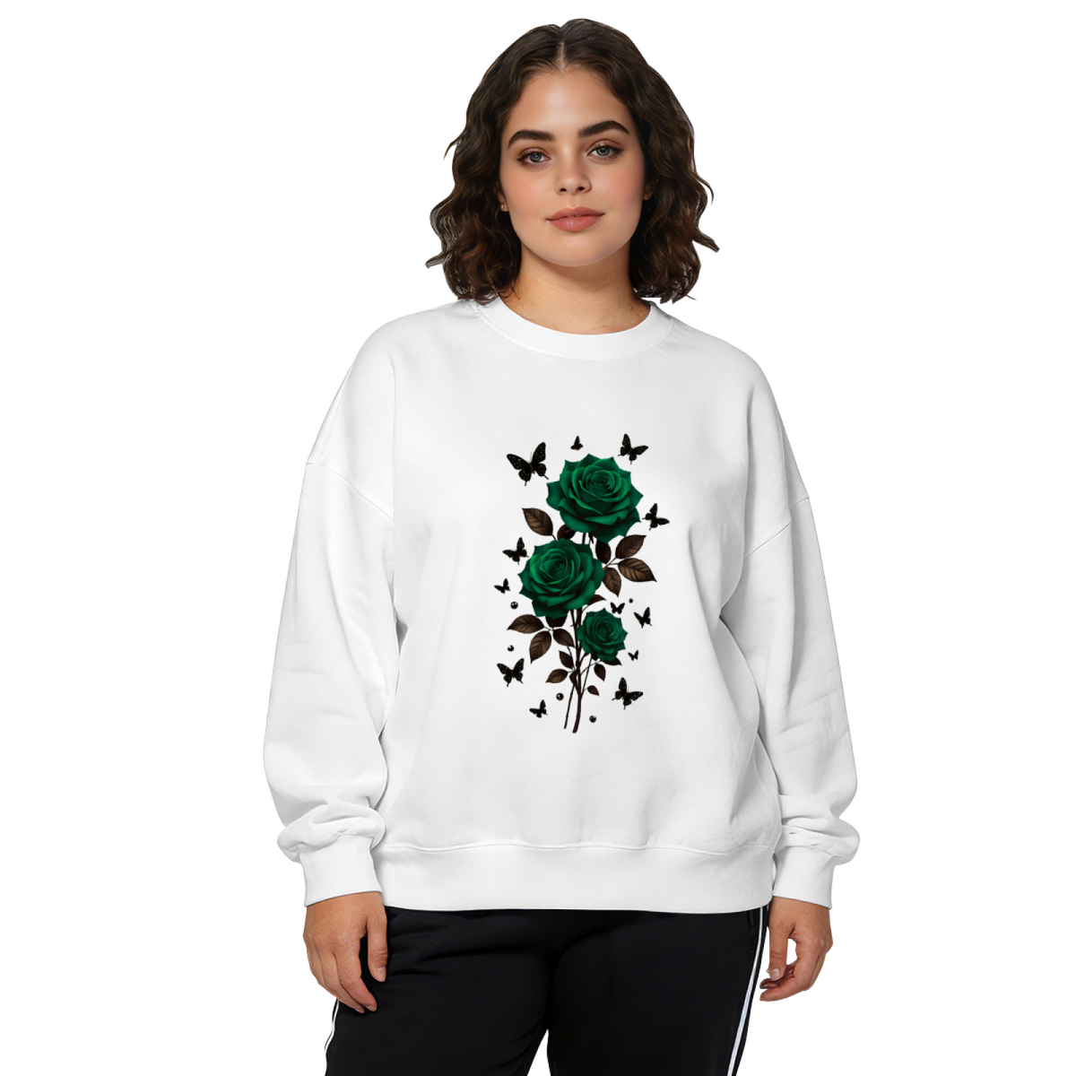 Dark Tone Floral Aesthetic Crewneck Sweatshirt