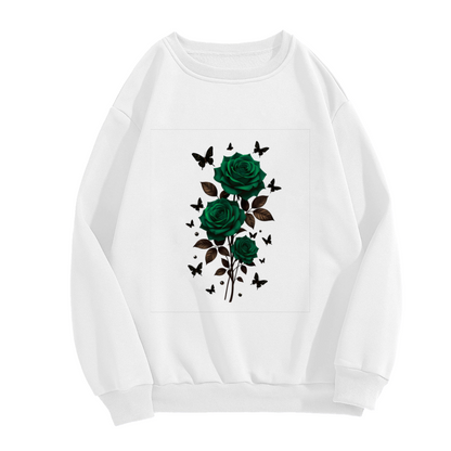 Dark Tone Floral Aesthetic Crewneck Sweatshirt