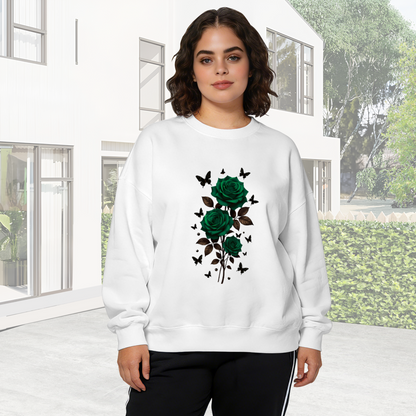 Dark Tone Floral Aesthetic Crewneck Sweatshirt