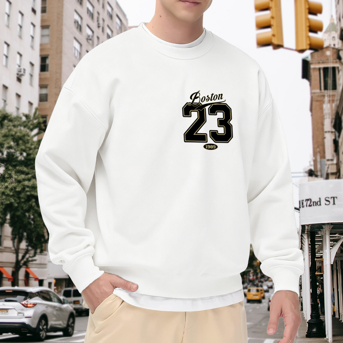 Vintage Boston 23 Number Retro Crewneck Sweatshirt
