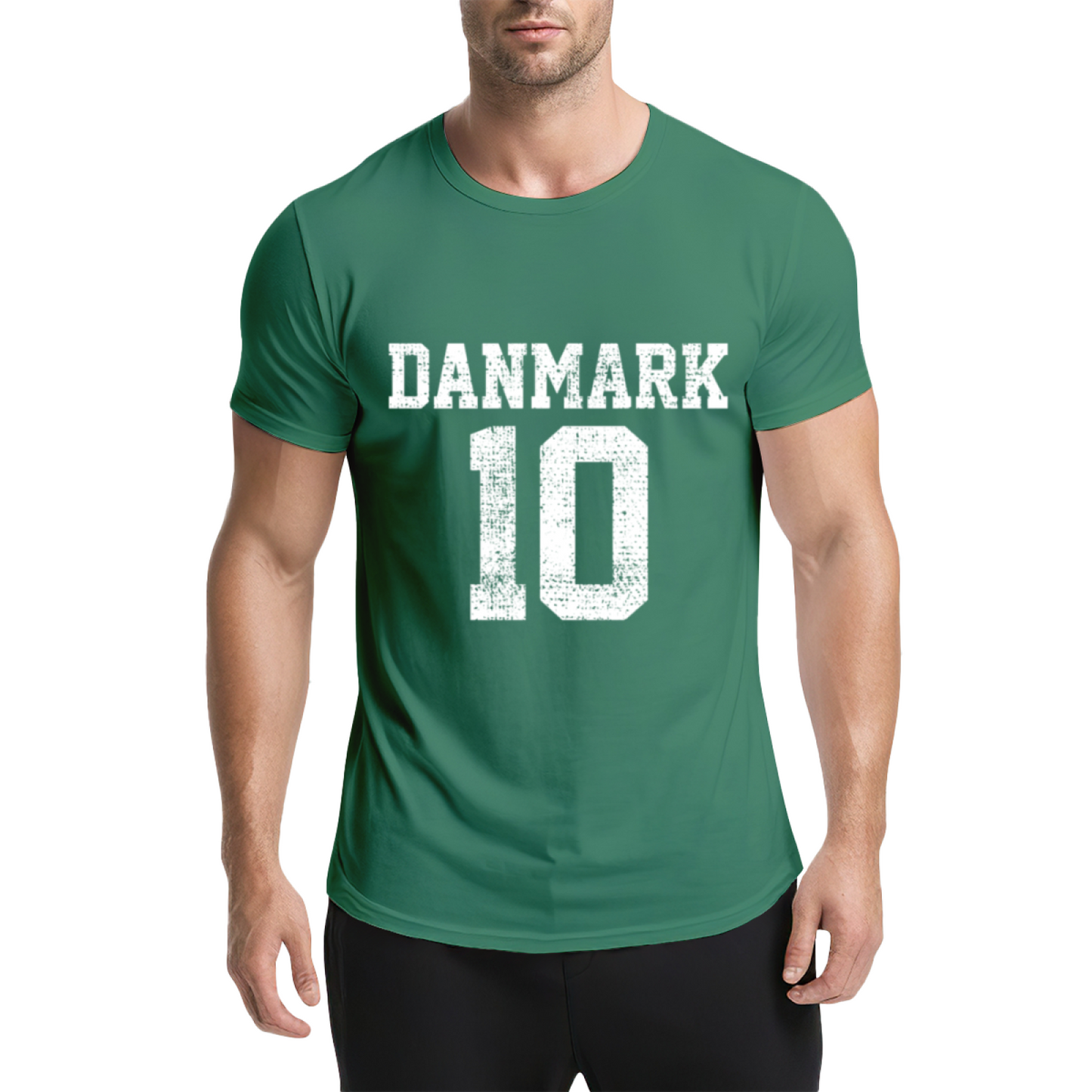 Denmark Number 10 Retro Football Jersey Style T-Shirt