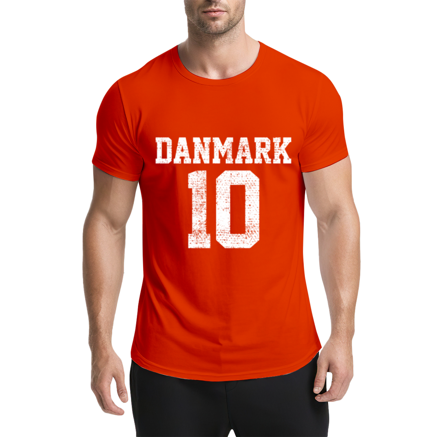 Denmark Number 10 Retro Football Jersey Style T-Shirt