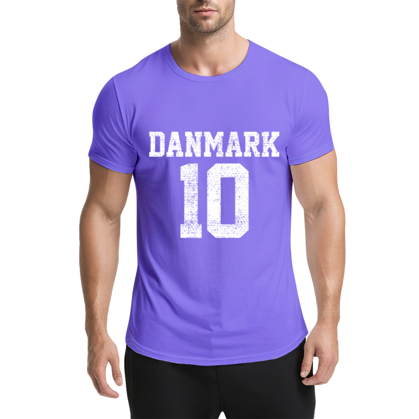 Denmark Number 10 Retro Football Jersey Style T-Shirt