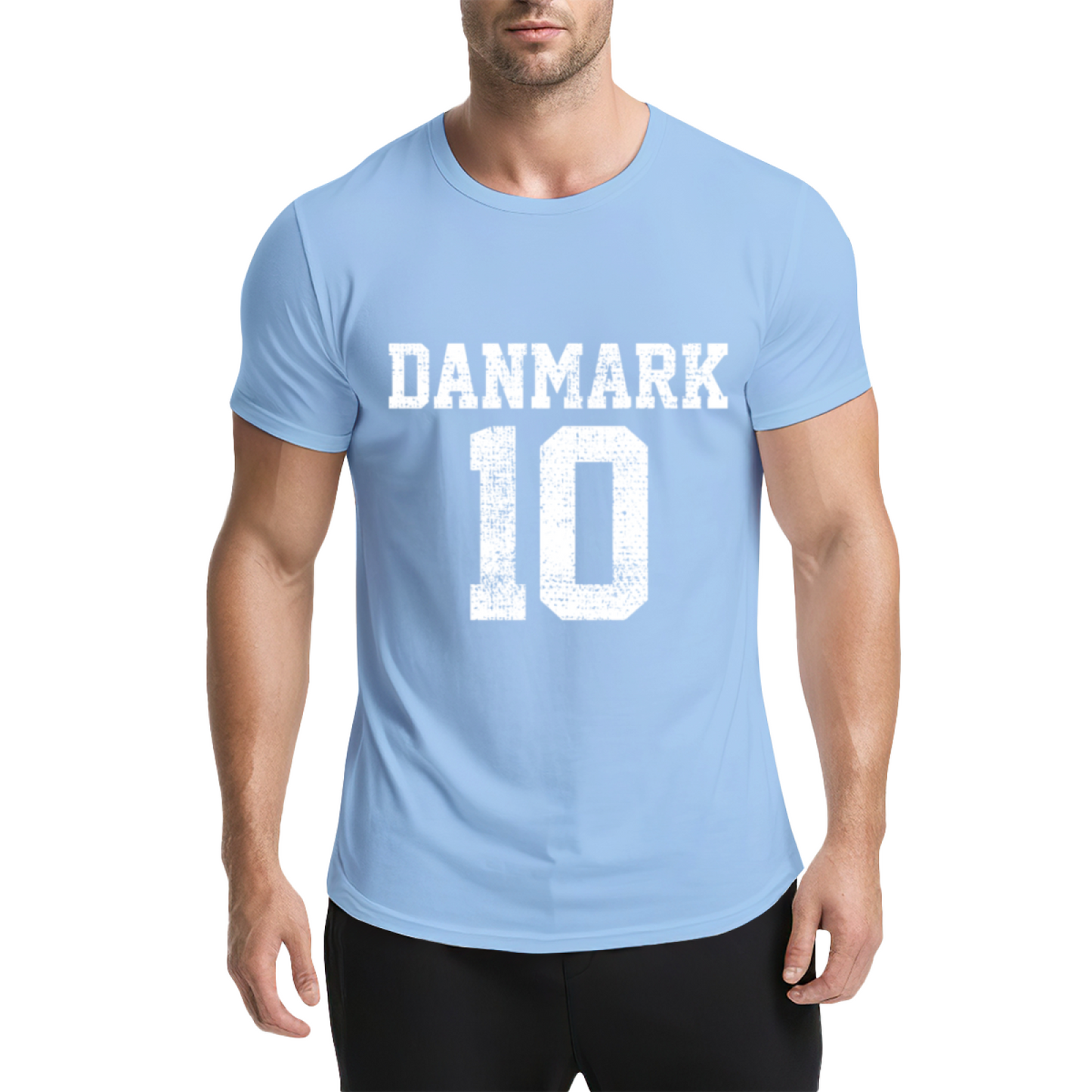 Denmark Number 10 Retro Football Jersey Style T-Shirt