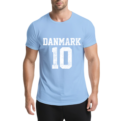 Denmark Number 10 Retro Football Jersey Style T-Shirt