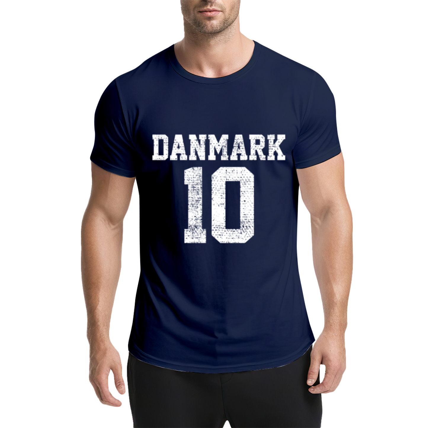Denmark Number 10 Retro Football Jersey Style T-Shirt