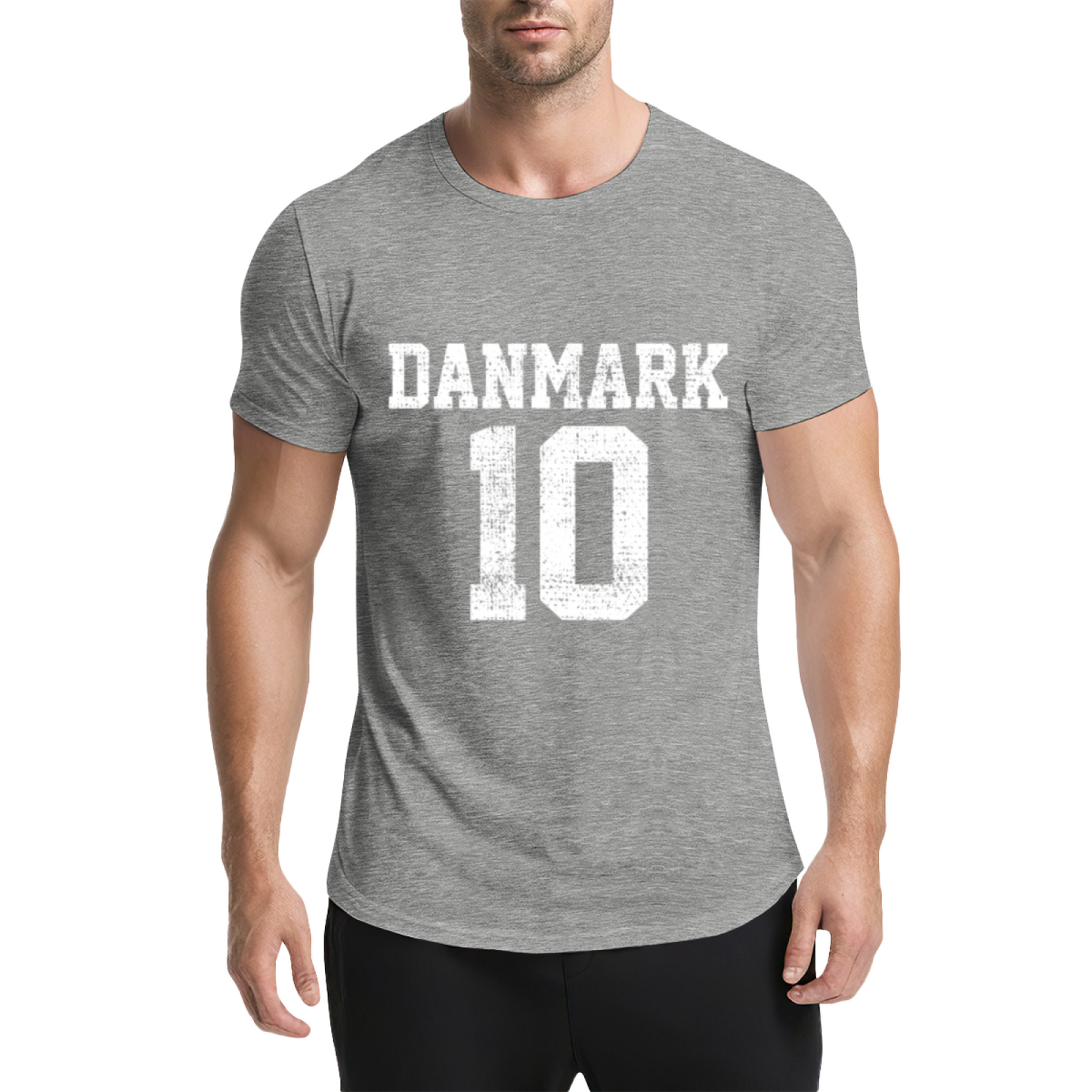 Denmark Number 10 Retro Football Jersey Style T-Shirt