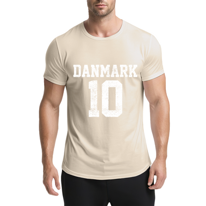 Denmark Number 10 Retro Football Jersey Style T-Shirt