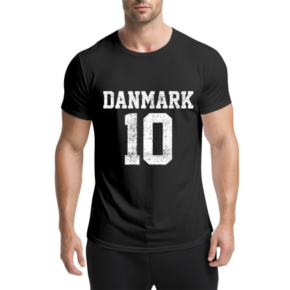 Denmark Number 10 Retro Football Jersey Style T-Shirt