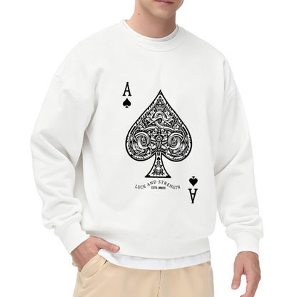 Ace Of Spades Vintage Playing Card Luck Graphic Crewneck