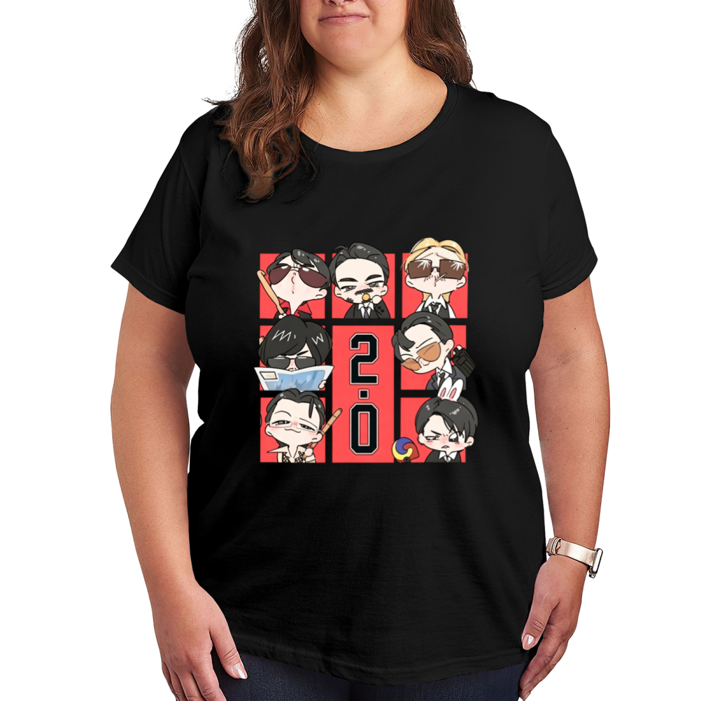 Stylish Kpop Chibi Manhwa Squad 2.0 Tee
