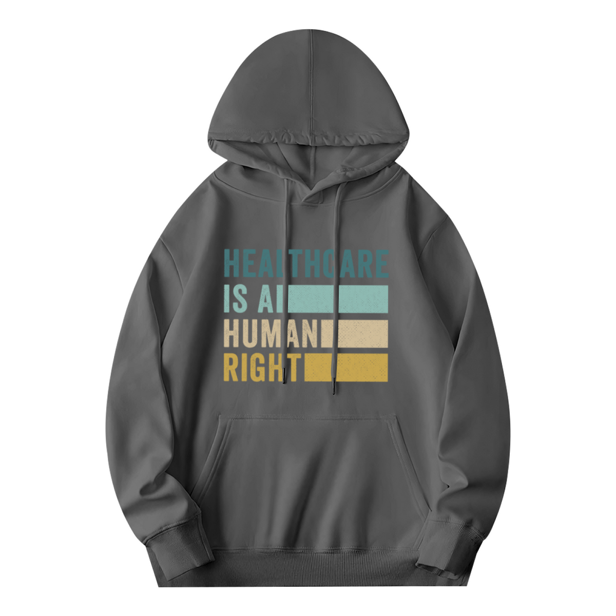 Healthcare Is A Human Right Retro Stripe Hoodie, Soft Everyday Hooded Top