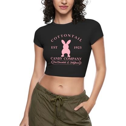 Cottontail Bunny 1923 Candy Co Vintage White Crop Tee ¨C Easter Coquette Top