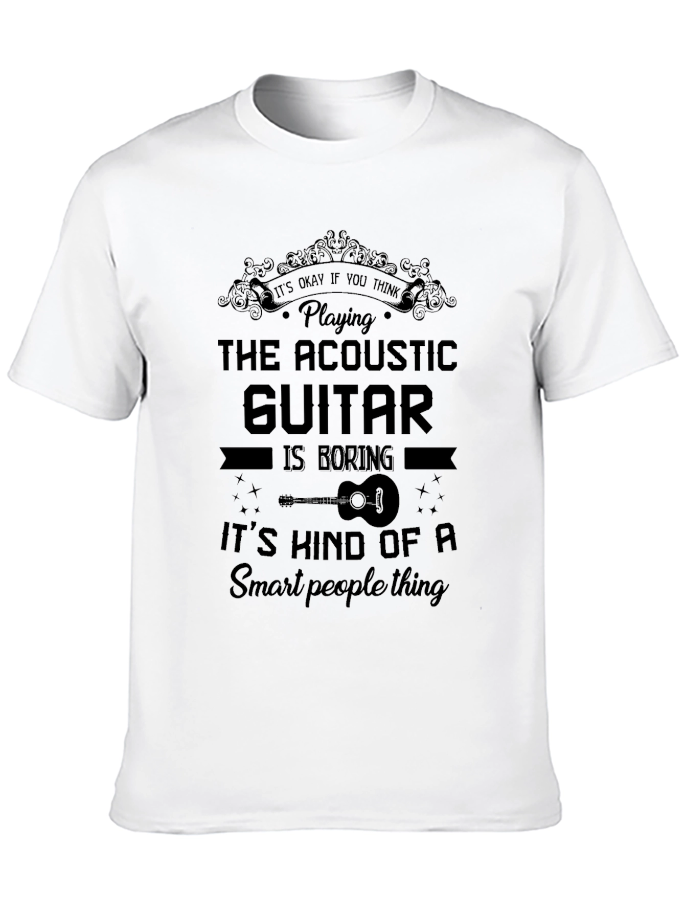 Acoustic Guitar Smart People Black T-Shirt
