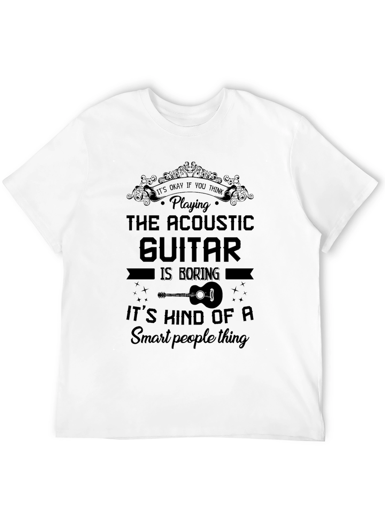 Acoustic Guitar Smart People Black T-Shirt