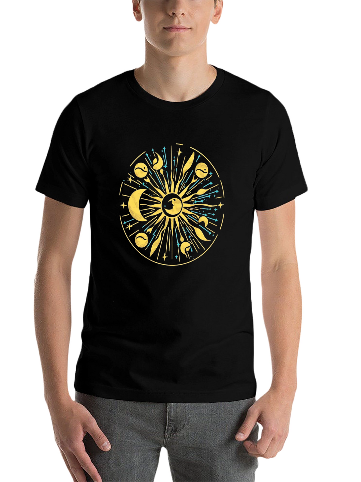 Celestial Sun & Moon Graphic T-Shirt