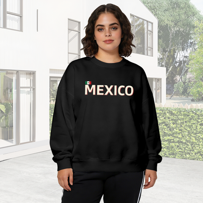 Bold MEXICO Flag Letter Print Crewneck Sweatshirt