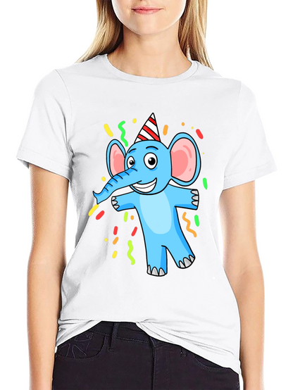 Cartoon Elephant Graphic T-Shirt - Party Animal
