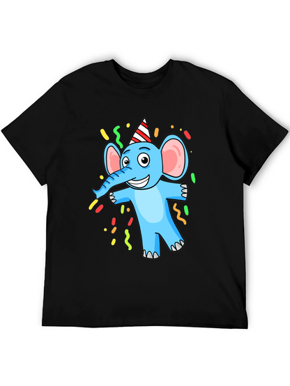 Cartoon Elephant Graphic T-Shirt - Party Animal