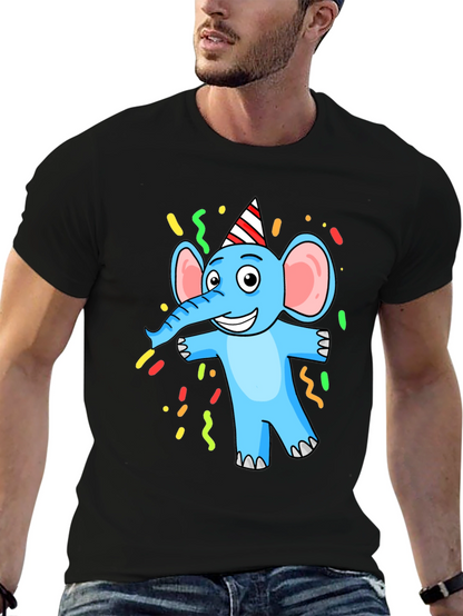 Cartoon Elephant Graphic T-Shirt - Party Animal