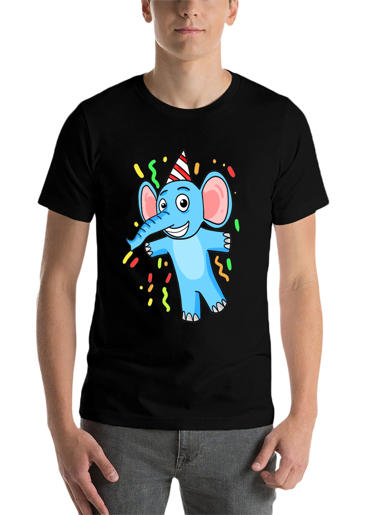 Cartoon Elephant Graphic T-Shirt - Party Animal