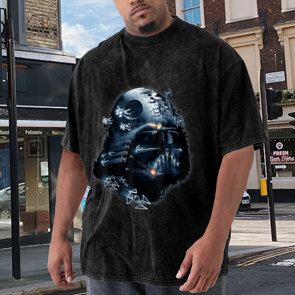 Darth Vader Death Star Star Wars Space Battle Vintage Graphic T-Shirt