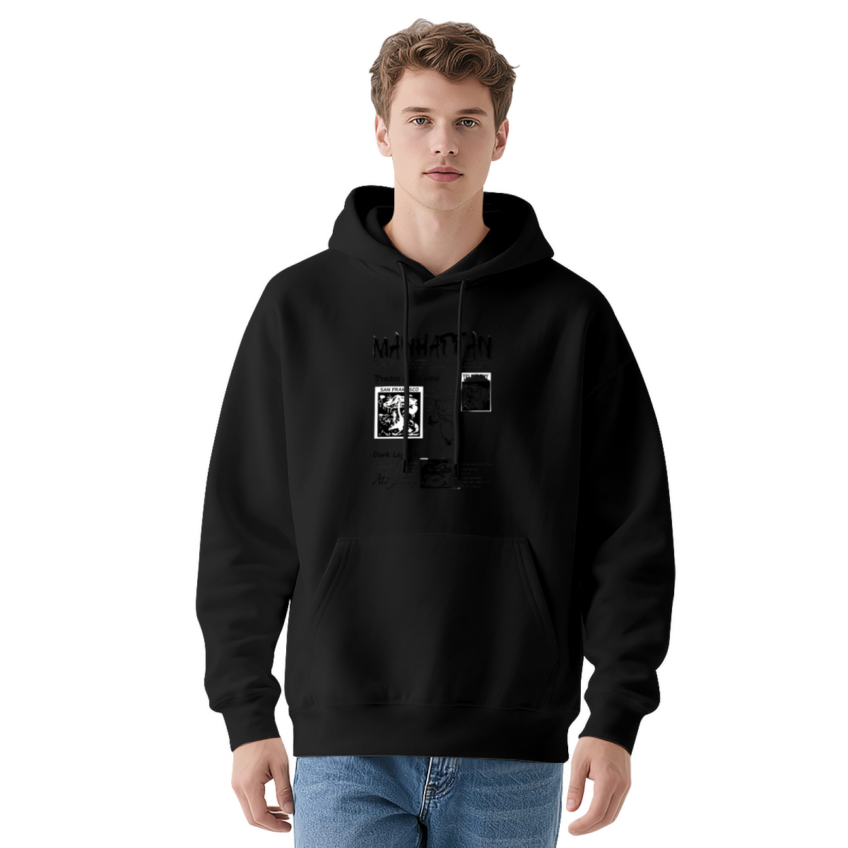 Manhattan Newspaper Collage Art Hoodie