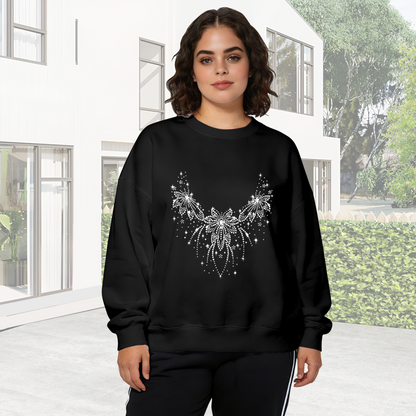 Sparkling Rhinestone?Style Bow Ornament Crewneck Sweatshirt