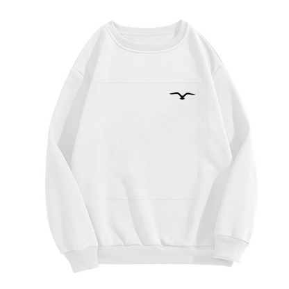Simple Black Seagull Mini Graphic Crewneck Sweatshirt