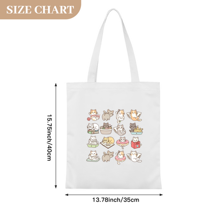 Simple Botanical Line Art Canvas Bag | Nature Lover Aesthetic Everyday Handbag