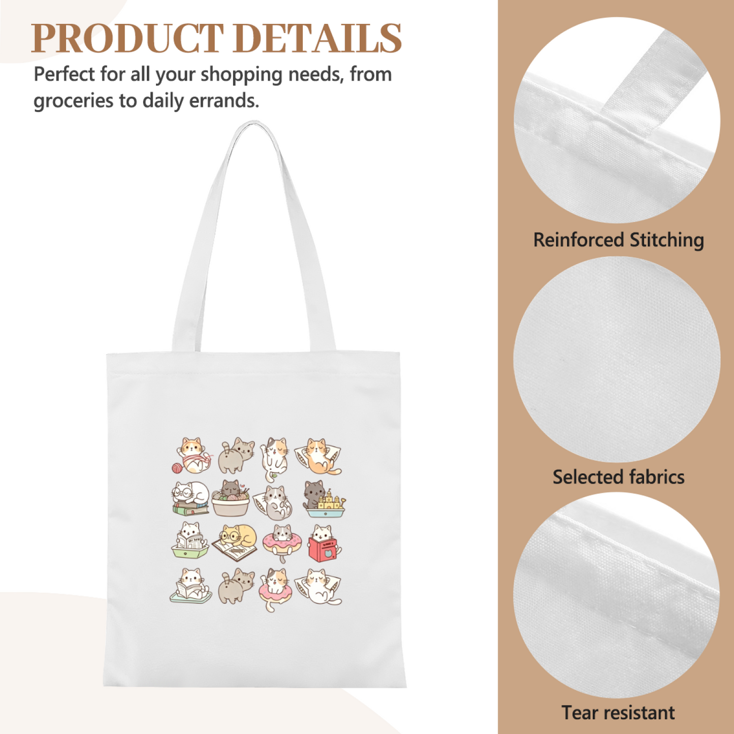 Simple Botanical Line Art Canvas Bag | Nature Lover Aesthetic Everyday Handbag