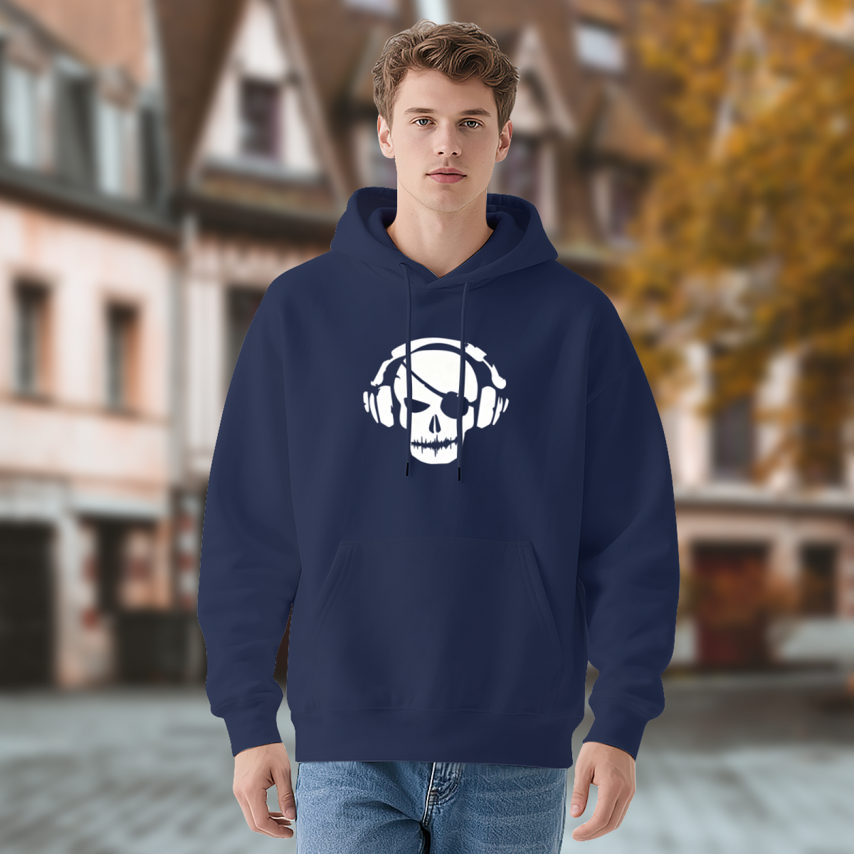 Skull With Headphone Cool Music‑Themed Hoodie