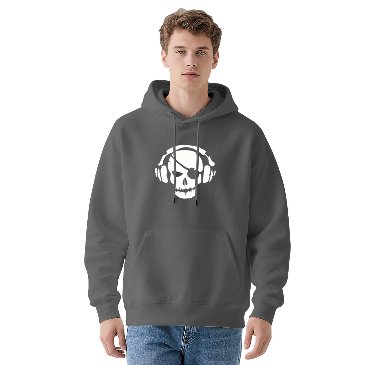 Skull With Headphone Cool Music‑Themed Hoodie